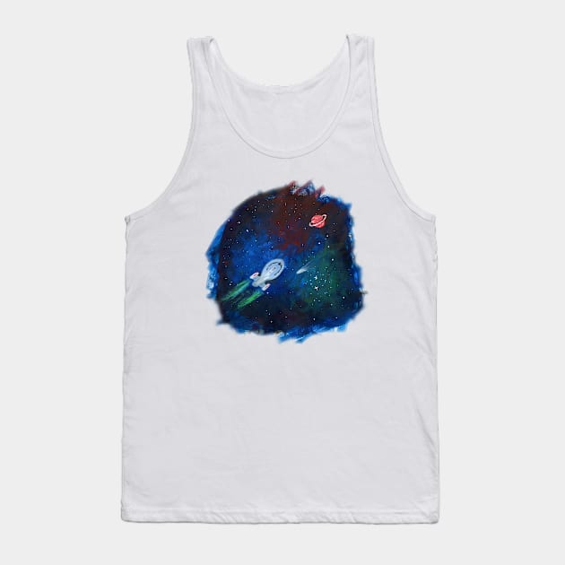 USS Voyager space painting Tank Top by FictionalRed